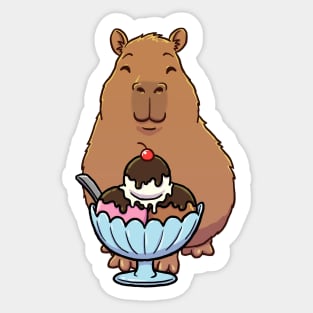 Capybara Ice Cream Sticker